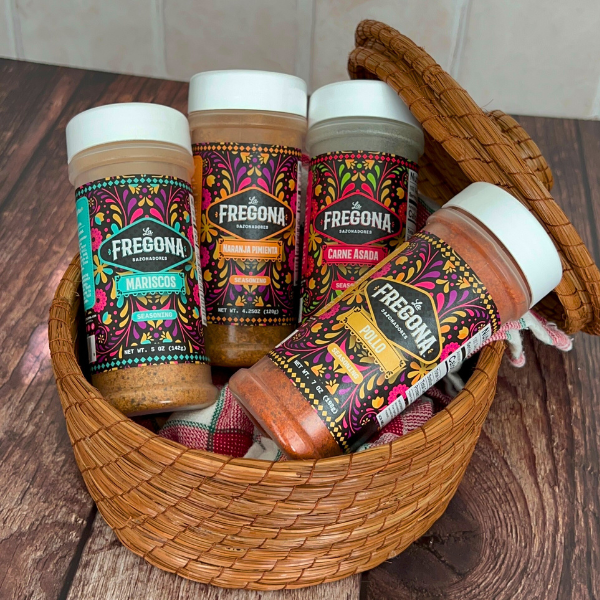 Paquete de 4 botellas - Combo más vendido | Condimentos para Carne Asada, Pollo, Mariscos y Naranja Pimienta