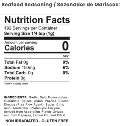 Paquete Variado de 4 sazonadores (4Pack) | Pollo, Carne Asada, Mariscos & Naranja Pimienta