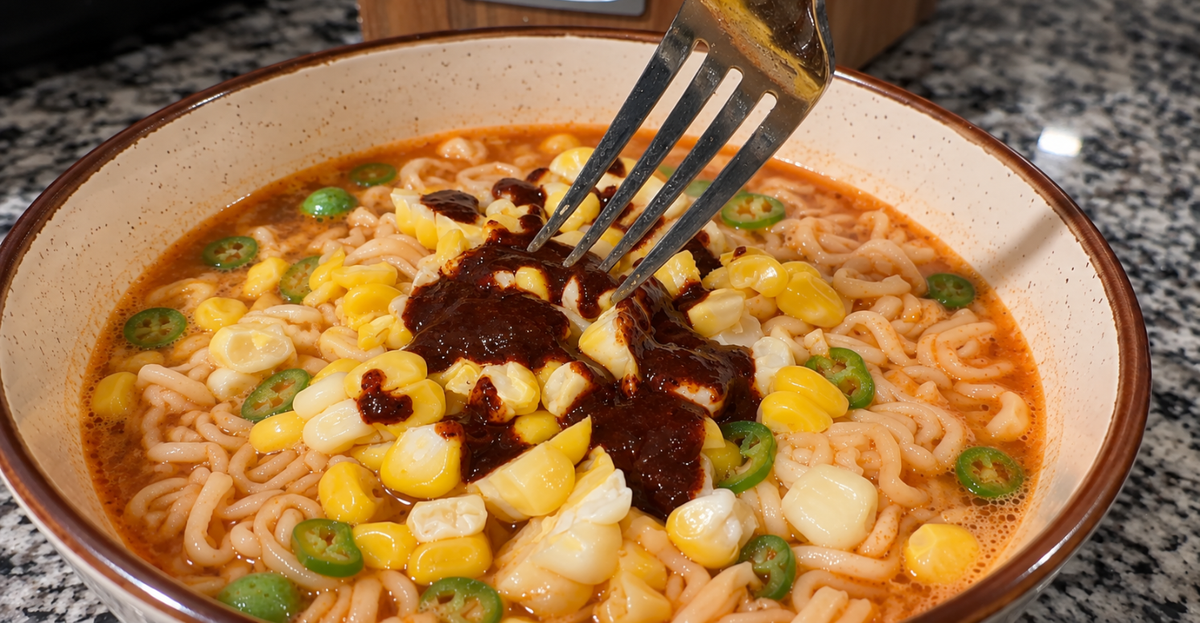 Spicy Instant Noodles with La Fregona® Mexican Street Corn Chilito