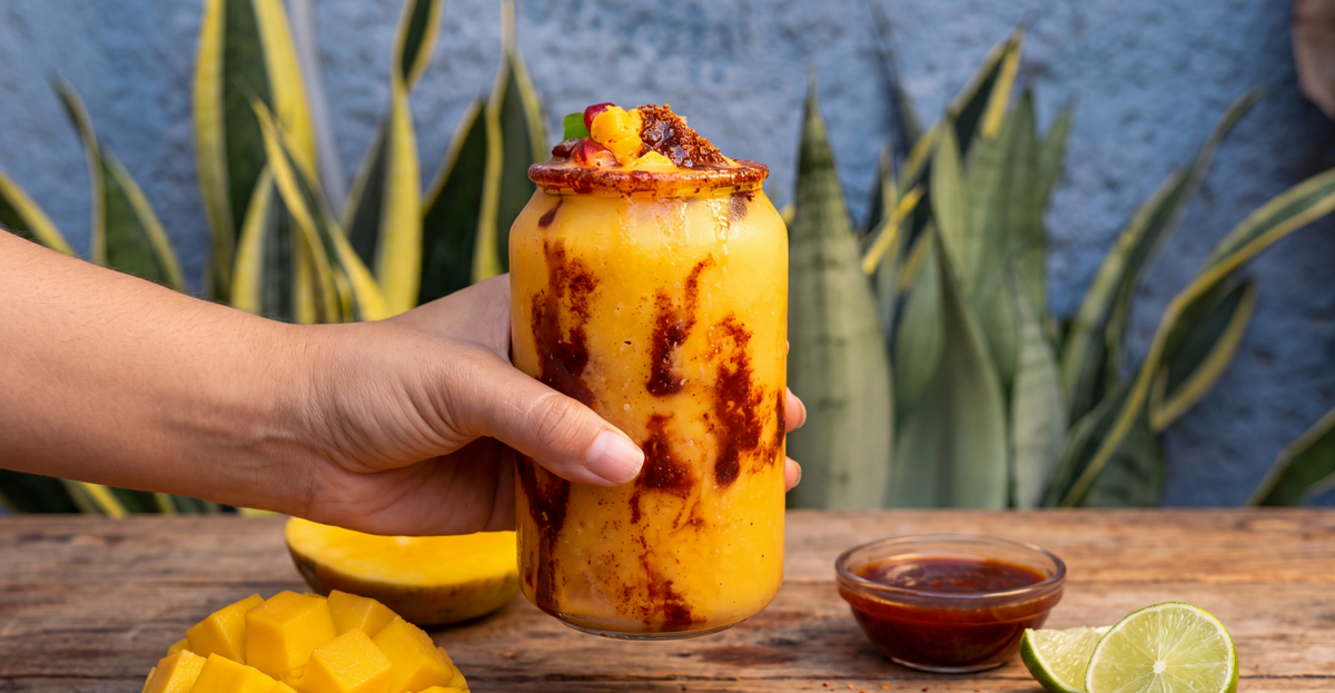Spicy Mangonada with La Fregona® Mexican Street Corn Chilito