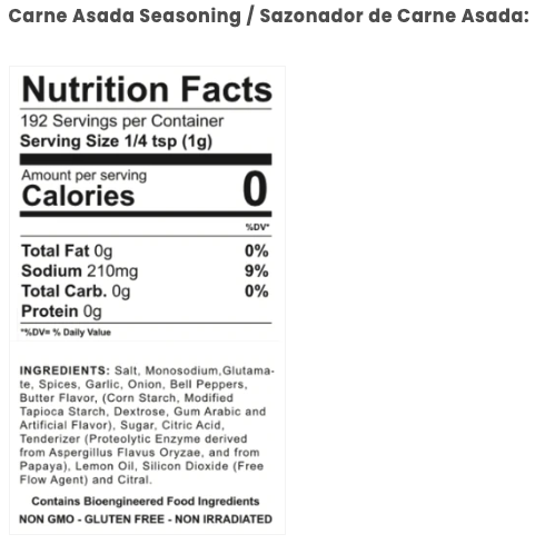 4 Bottle Pack - Best Seller | Carne Asada, Pollo, Mariscos & Naranja Pimienta Seasonings